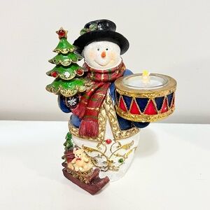 AVON Christmas Decor Snowman Tealight Holder Christmas Ornament Figurine